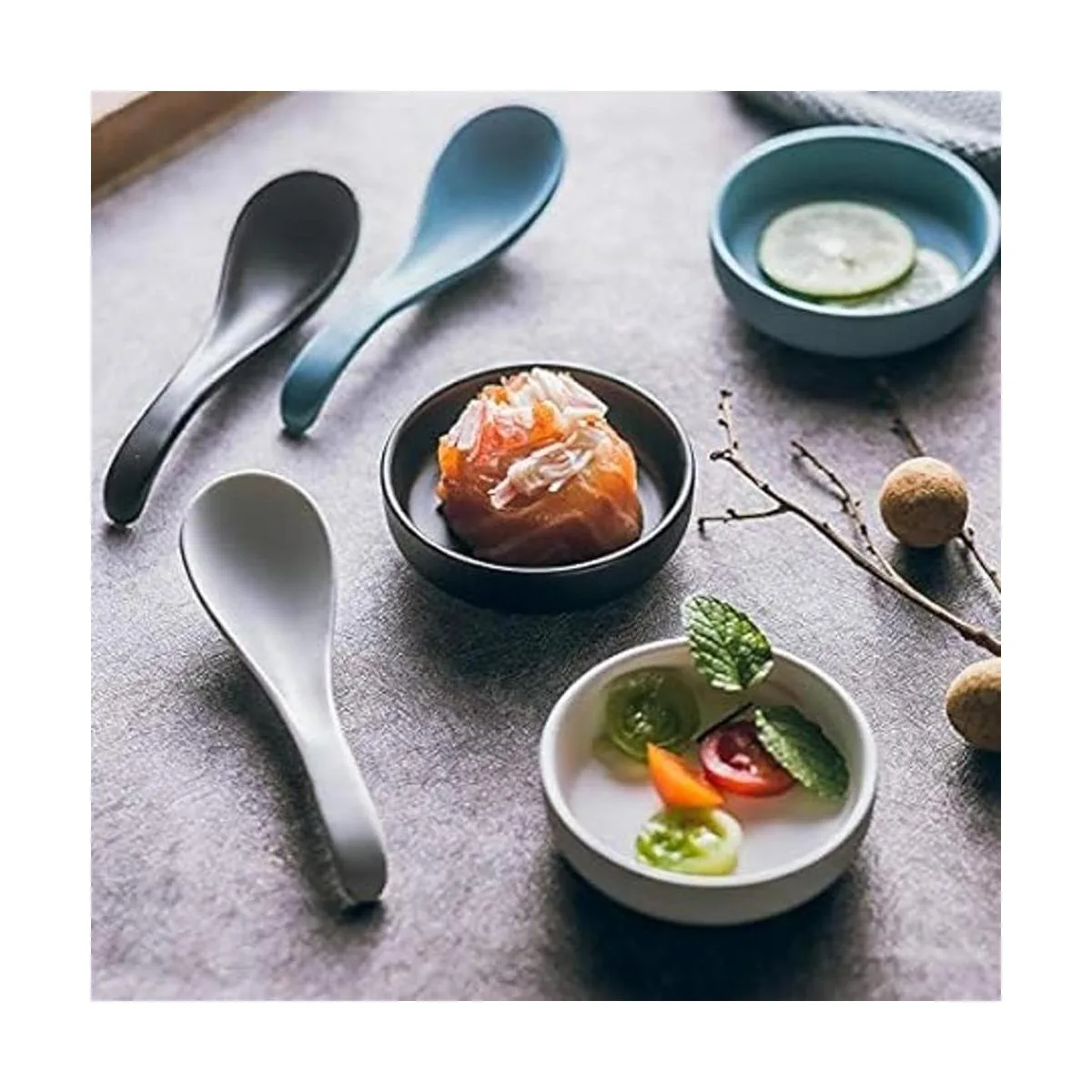 Colias Wing Juego de 6 platos de porcelana multiusos con_5