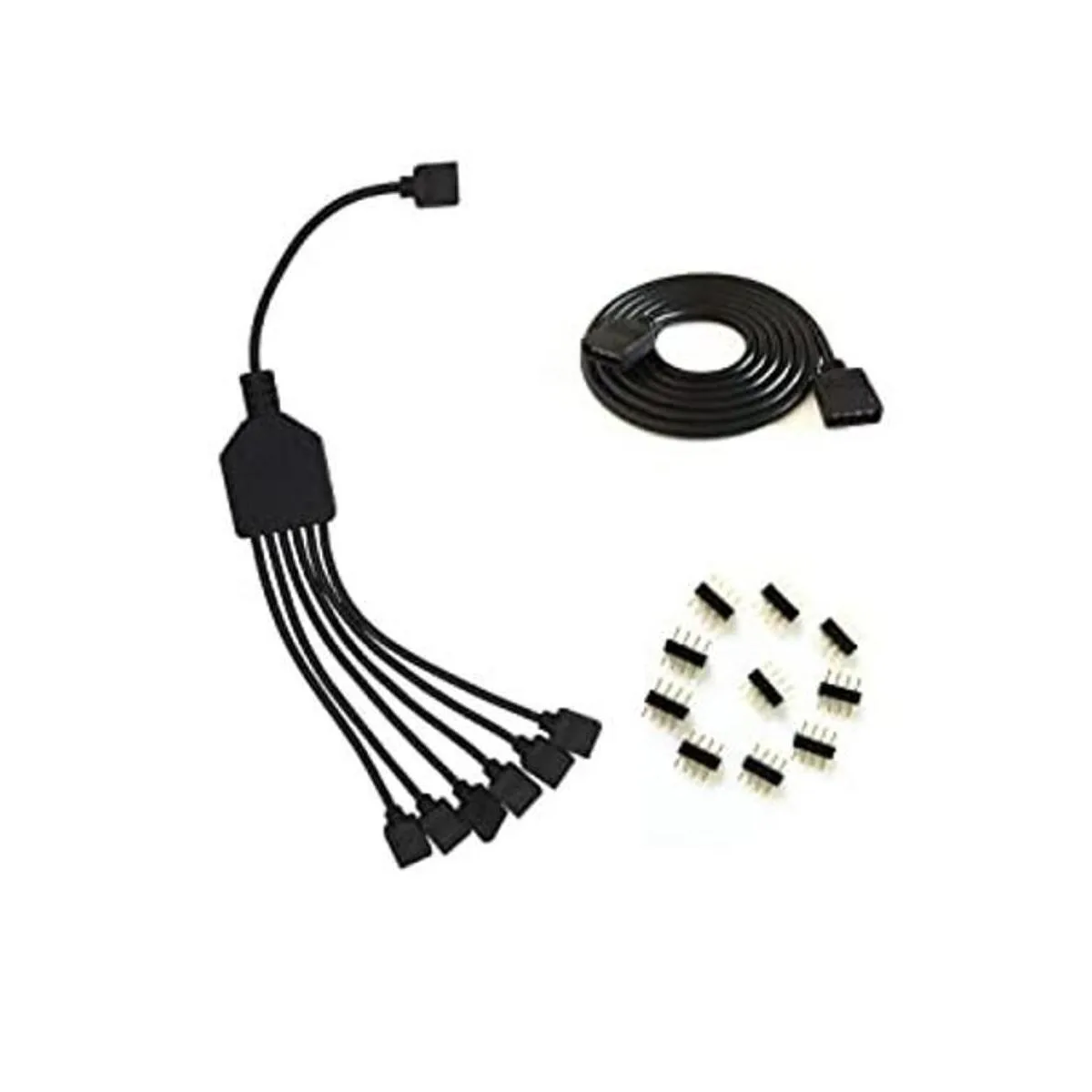Cable divisor LED RGB negro de 4 pines conector de tira_1