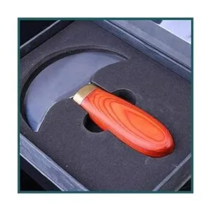BANYOUR Cuchillo de cabeza redonda de cuero con mango de_6