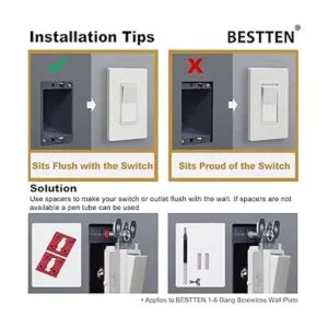 BESTTEN Placa de pared sin tornillos de 1 banda serie_4