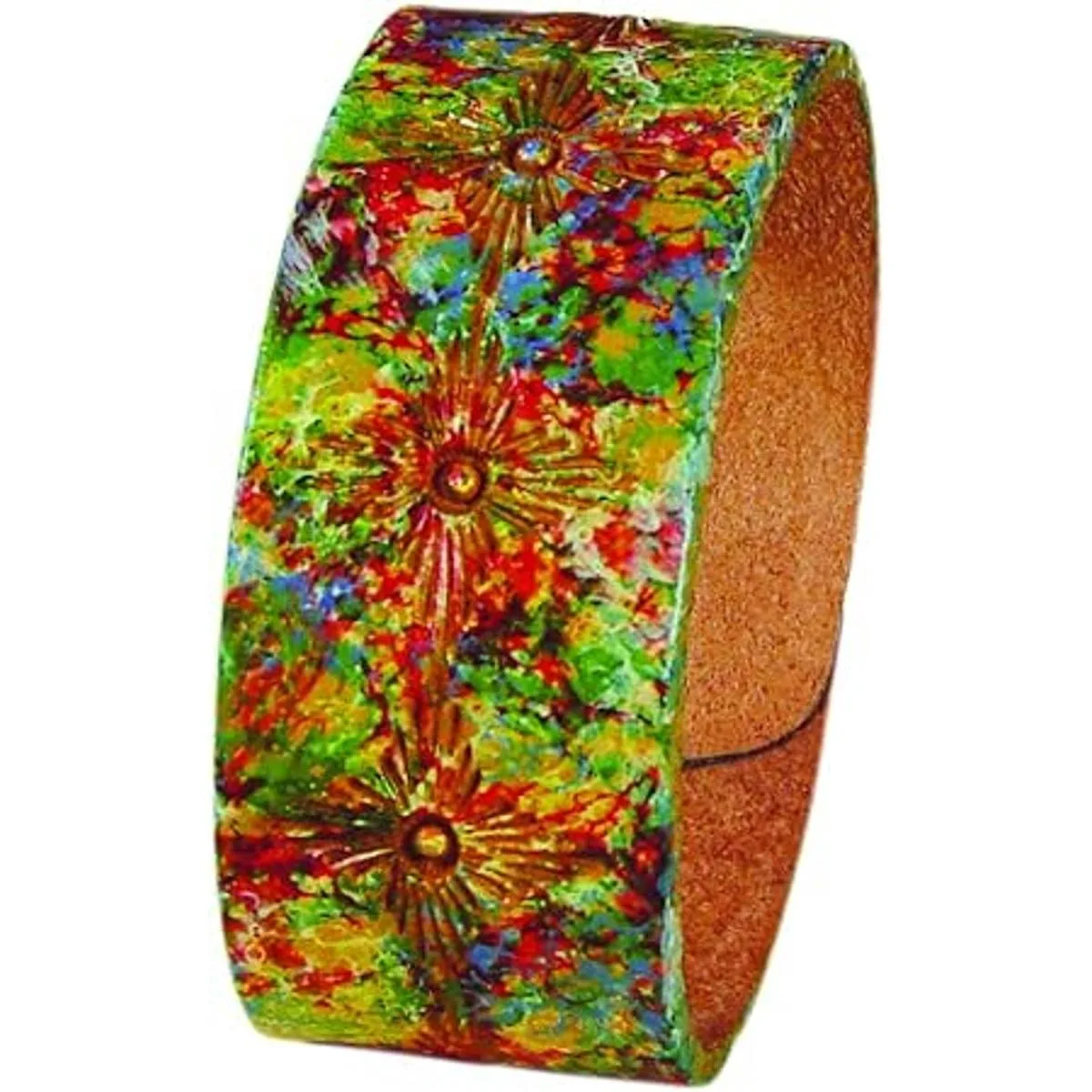 Realeather Pulsera de cuero marrón vegetal natural medio_5