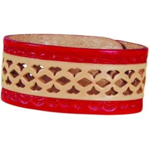 Realeather Pulsera de cuero marrón vegetal natural medio_3