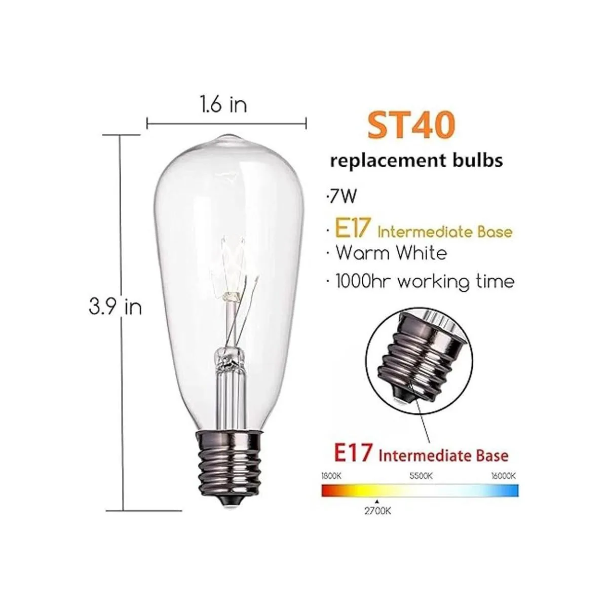 Paquete de 10 bombillas de repuesto Edison de 7_2