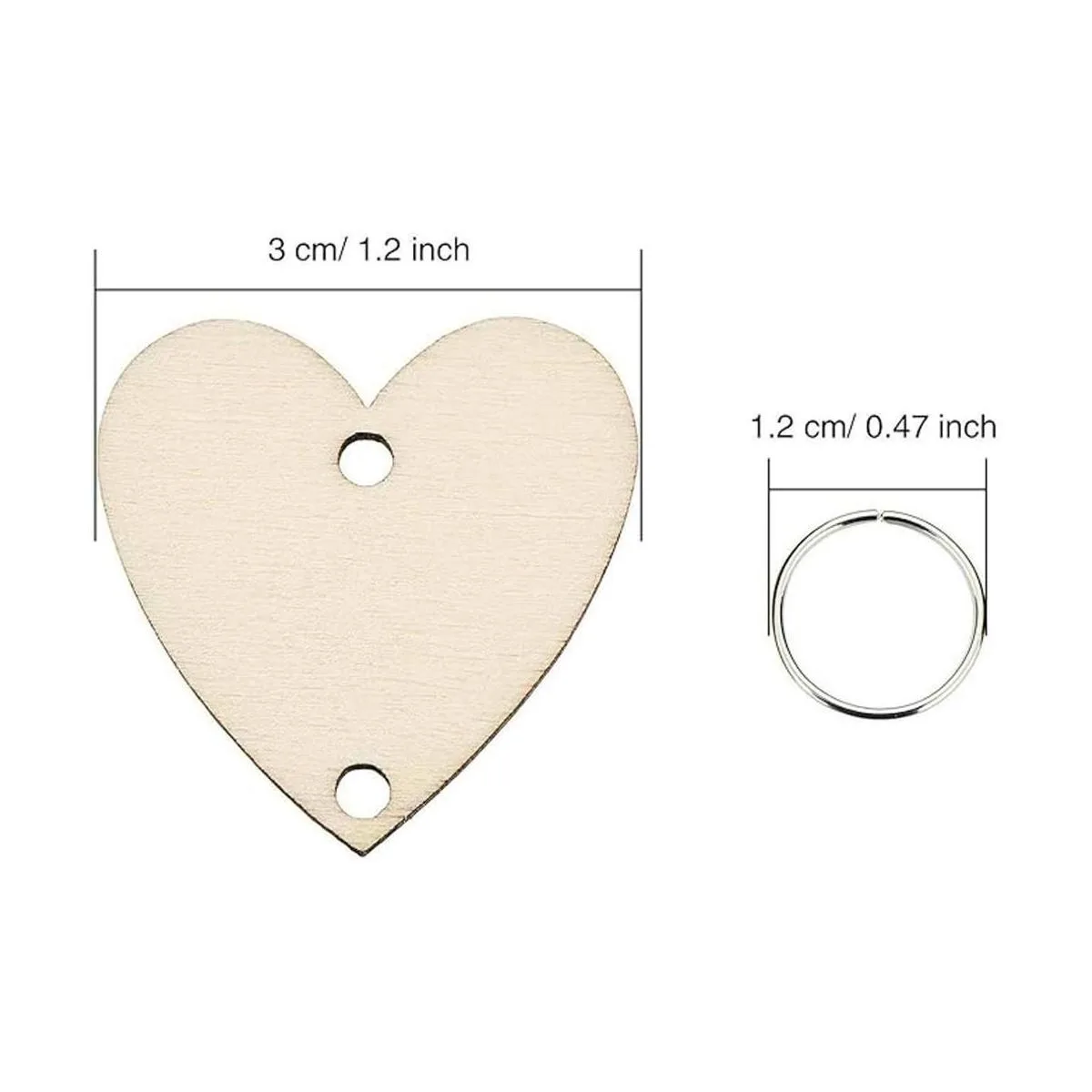 Onwon 100 unidades de discos de madera con 2 agujeros y_5