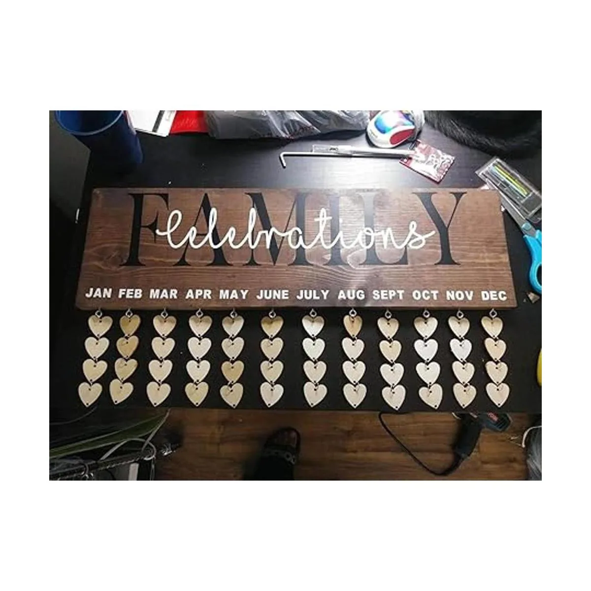 Onwon 100 unidades de discos de madera con 2 agujeros y_3