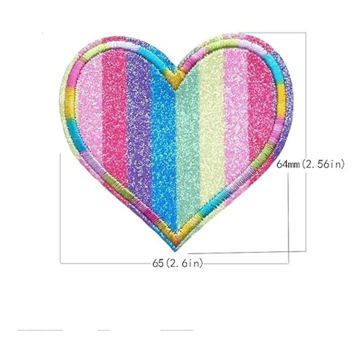 Qingxi Charm 18 parches bordados Spark Love Heart para_7