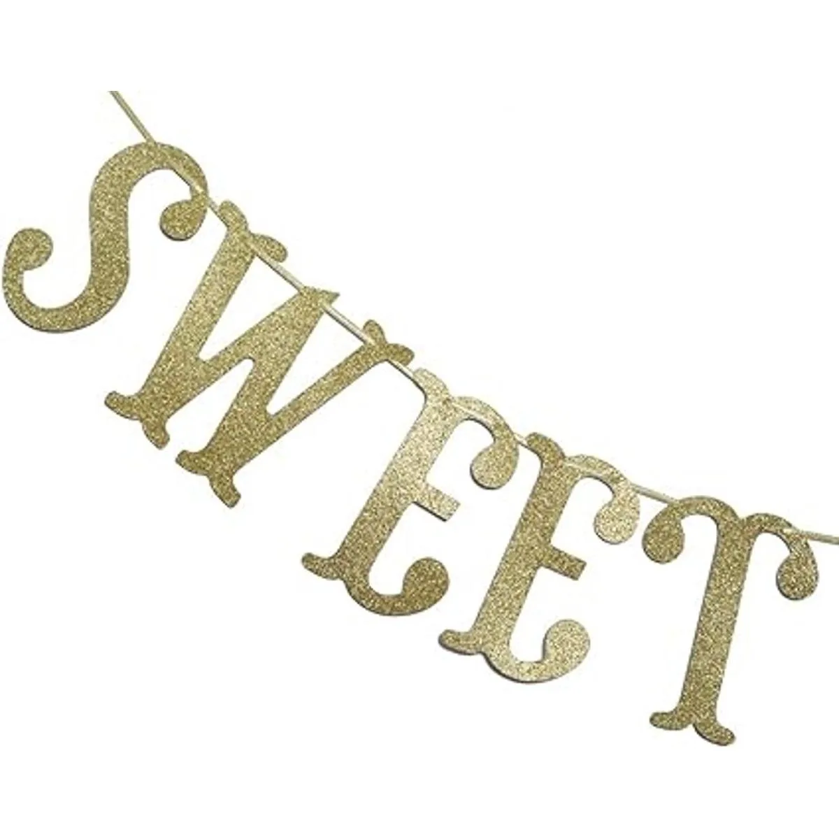 Sweet Sixteen Banner de cumpleaños con purpurina dorada_2