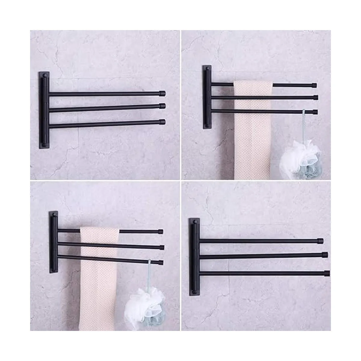 GERZWY Toallero de baño toallero giratorio de acero_2