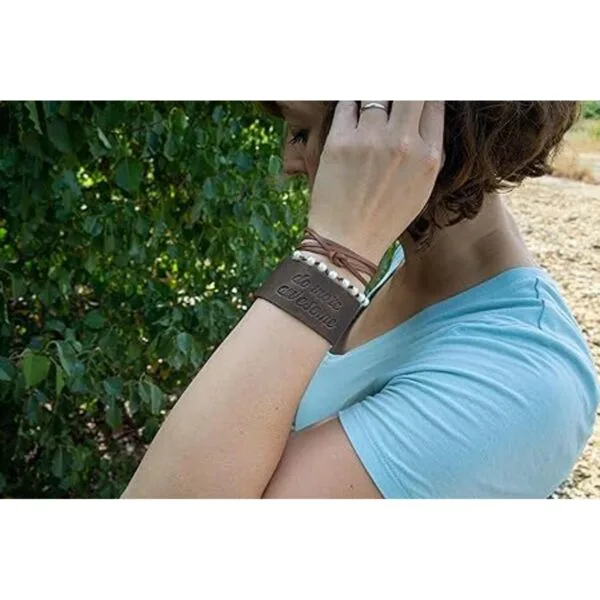 Realeather Pulsera de cuero marrón vegetal natural medio_6