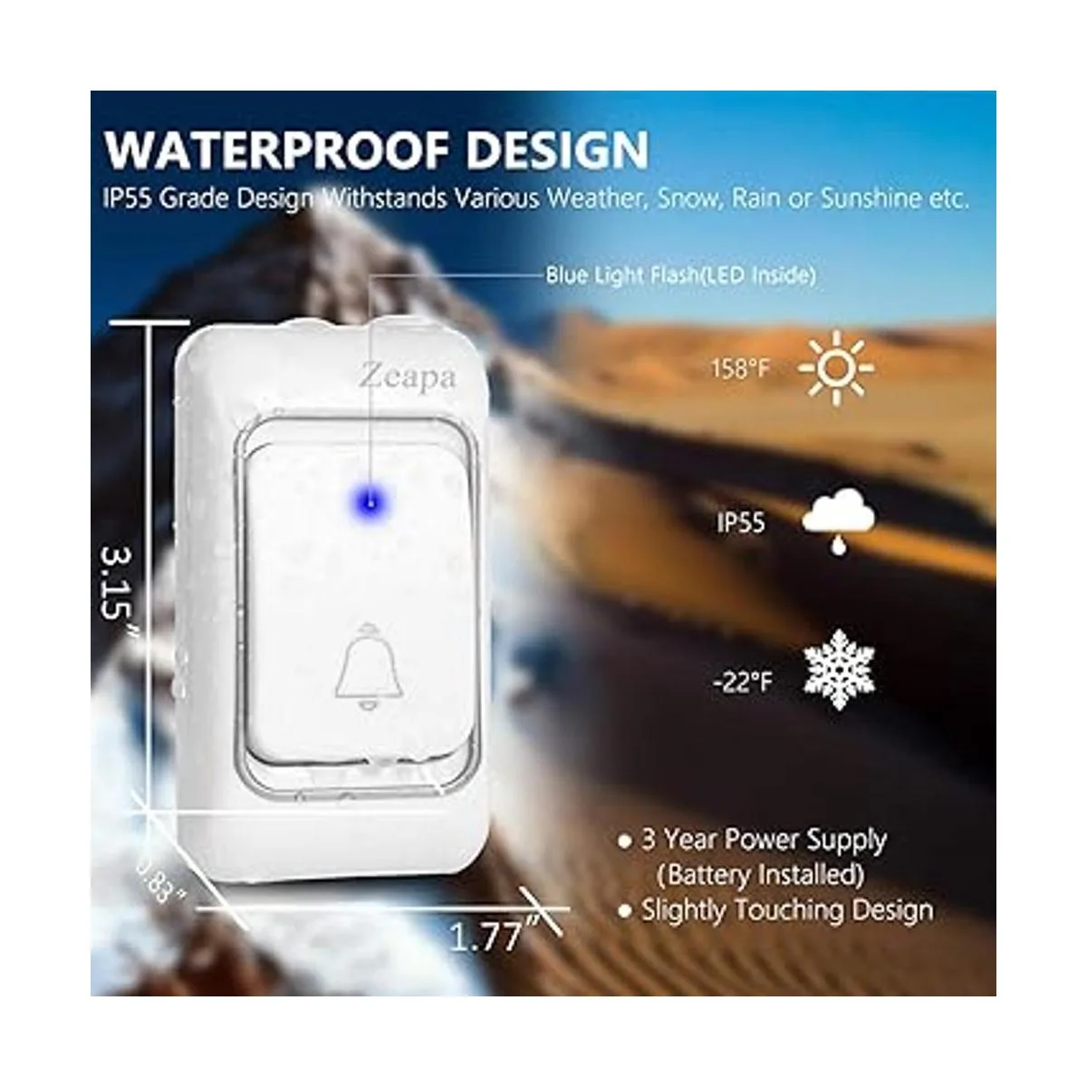 Timbre inalámbrico 2 receptores 2 transmisores señal_3