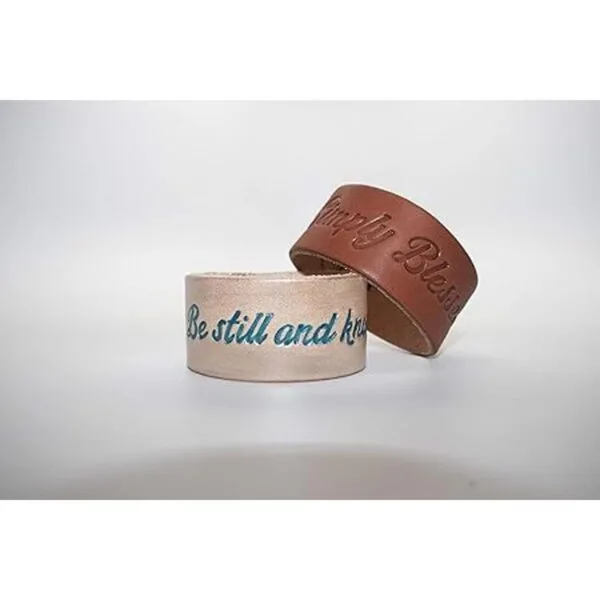 Realeather Pulsera de cuero marrón vegetal natural medio_7