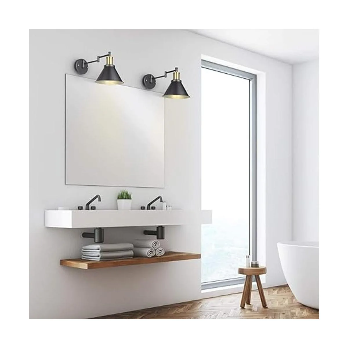 ArcoMead Lámpara de pared con brazo oscilante cable_5