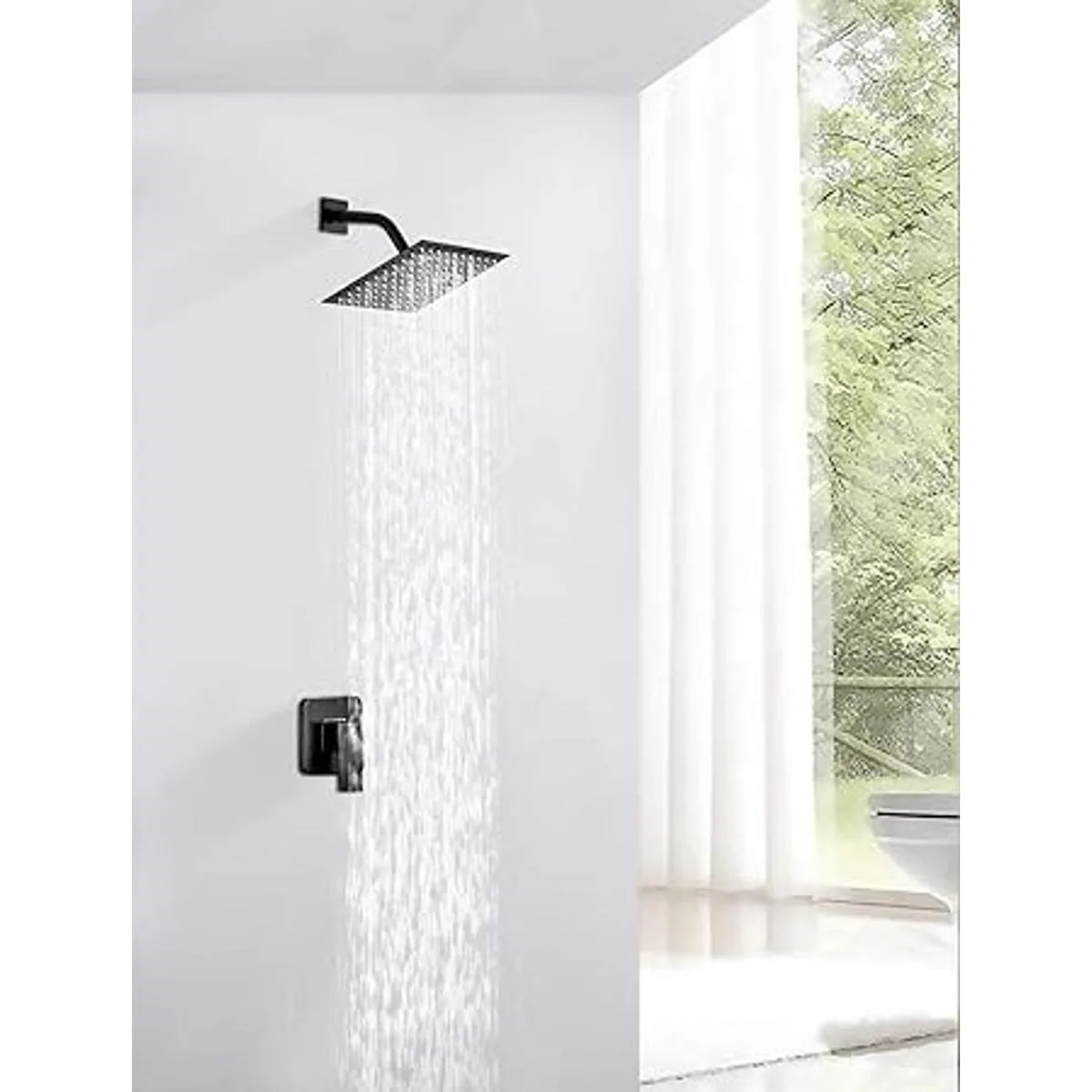 GGStudy Cabezal de ducha cuadrado de acero inoxidable de_2