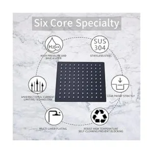 GGStudy Cabezal de ducha cuadrado de acero inoxidable de_4