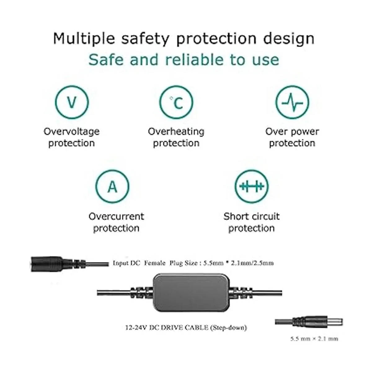 ACKE18 Cable adaptador reductor de entrada de 12 V24 V_3