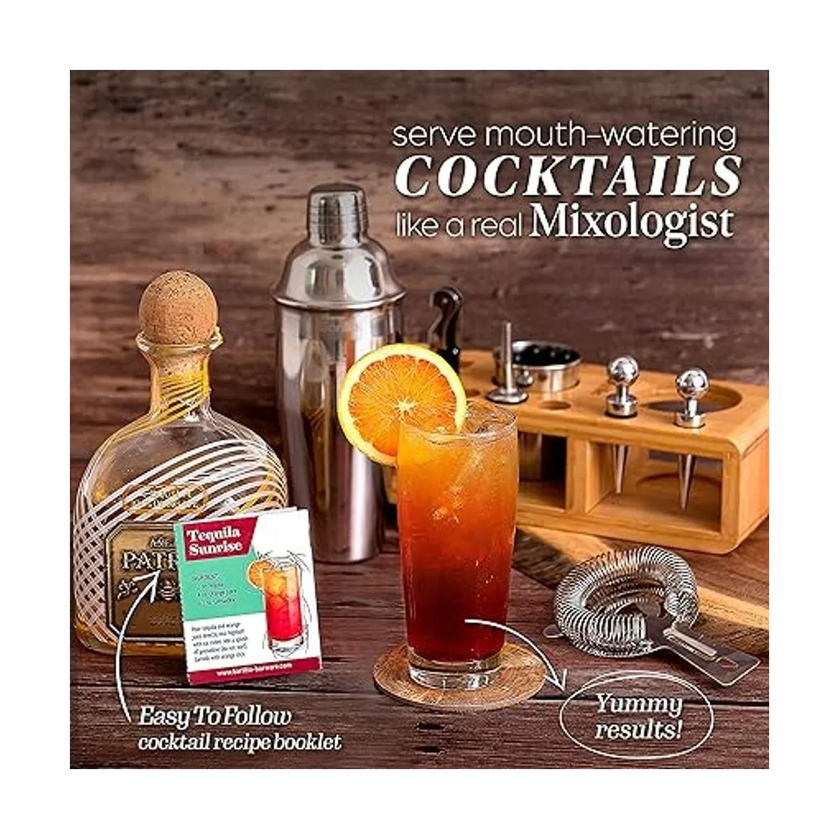 Kit de coctelera Elite Mixology Bartender de Barillio_6