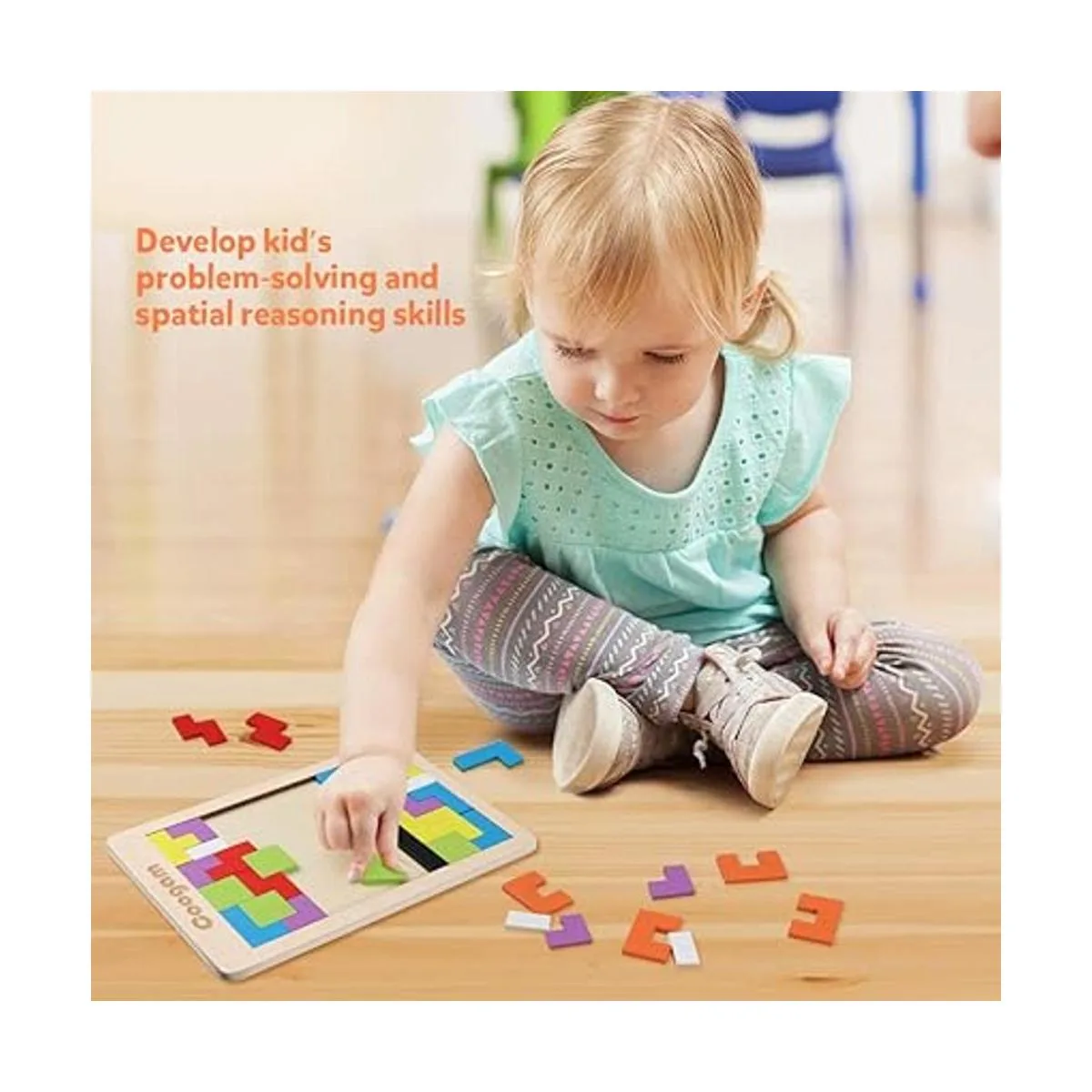 Coogam Bloques de madera Rompecabezas de juguete Tangram_3