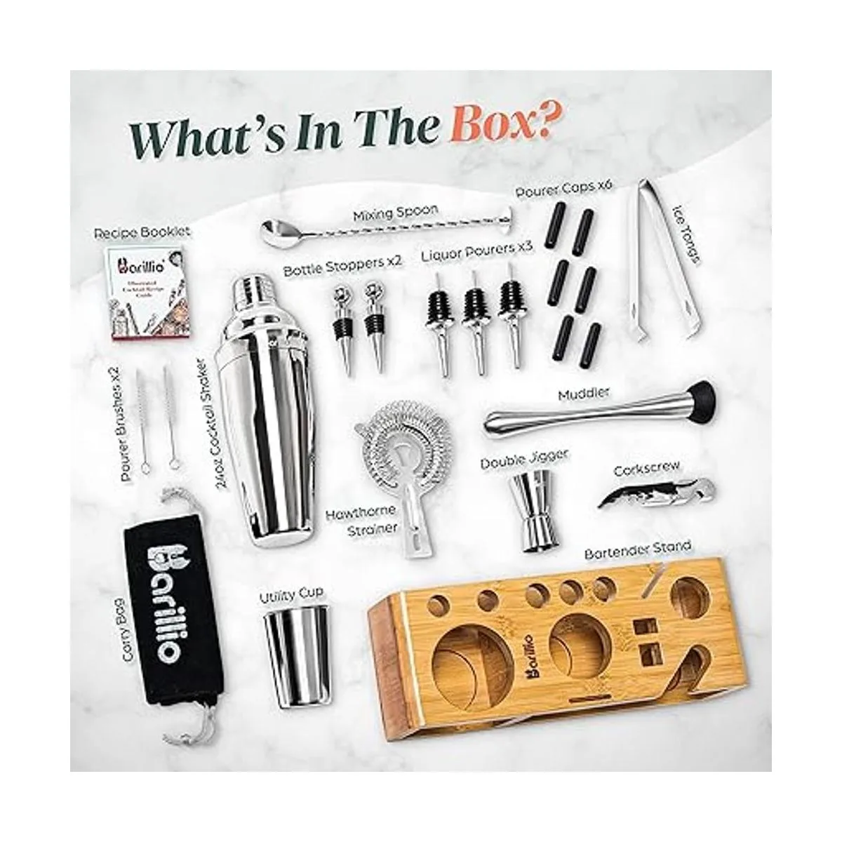 Kit de coctelera Elite Mixology Bartender de Barillio_2