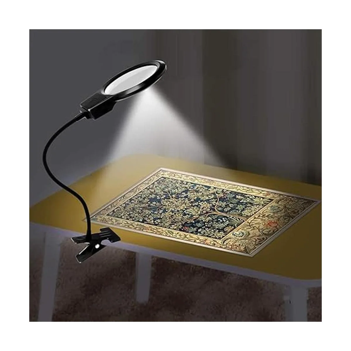 Herramientas de pintura de diamante 5D luz LED con lupas_7