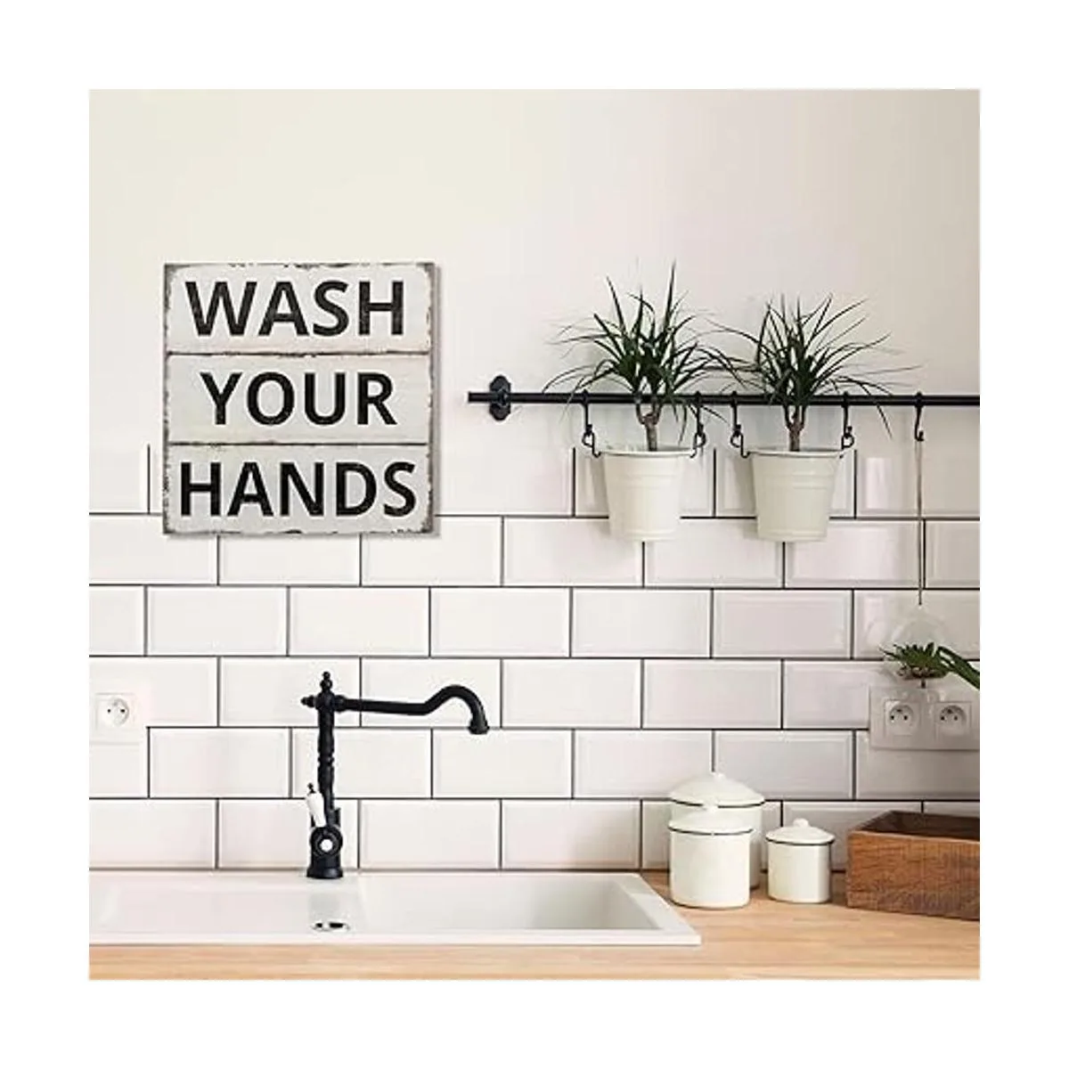 Letrero de Barnyard Designs con texto Wash Your Hands_2