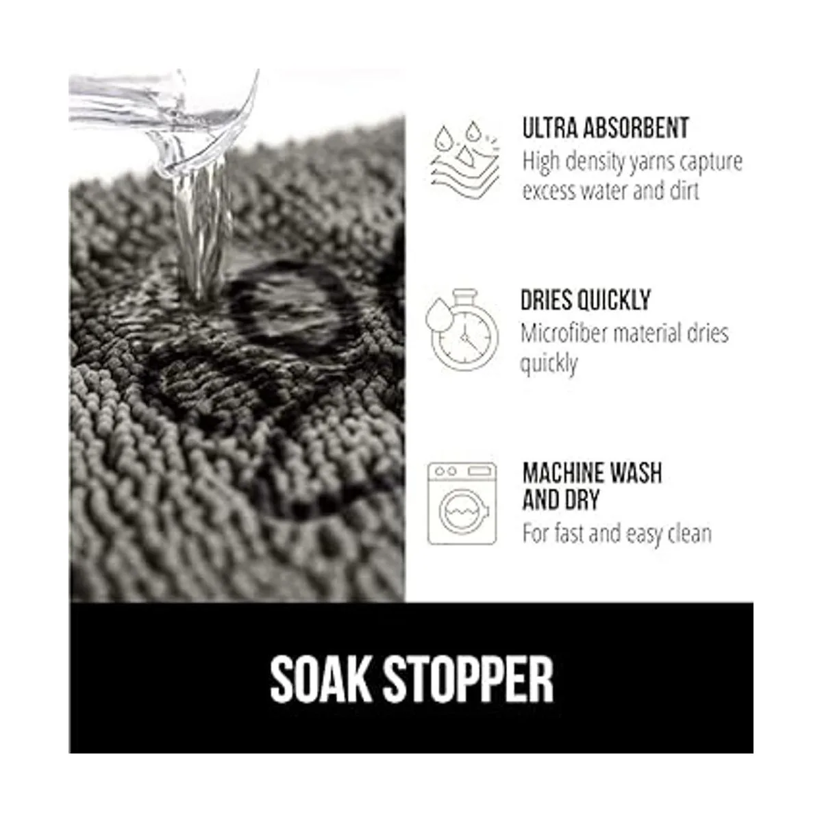 Gorilla Grip Tapete de felpilla duradero para interiores_4