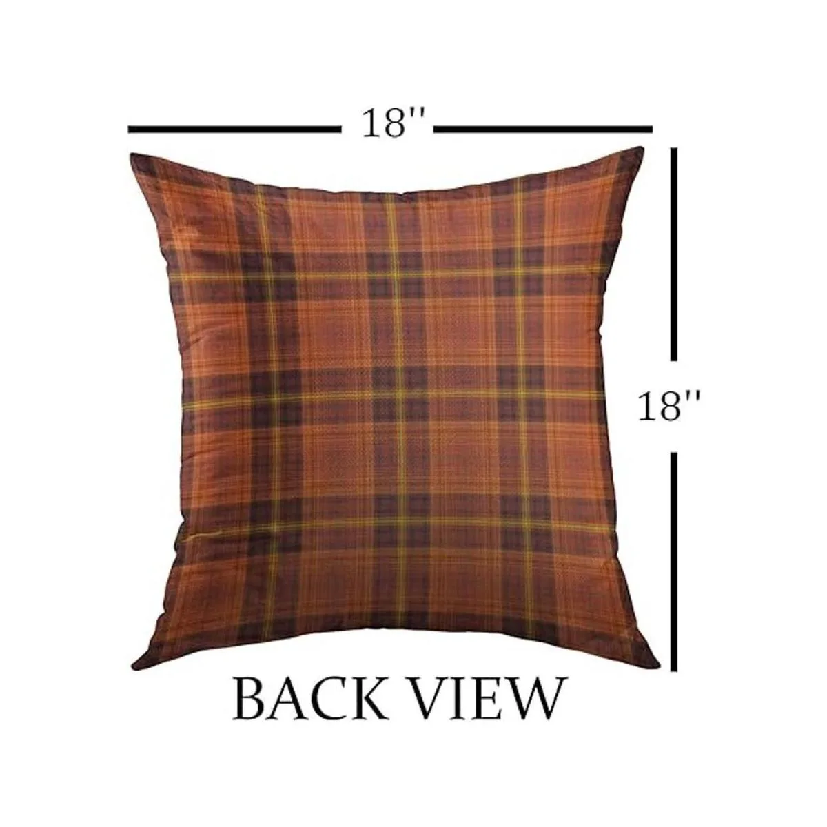 Mugod Funda de almohada de color negro marrón tartán_2