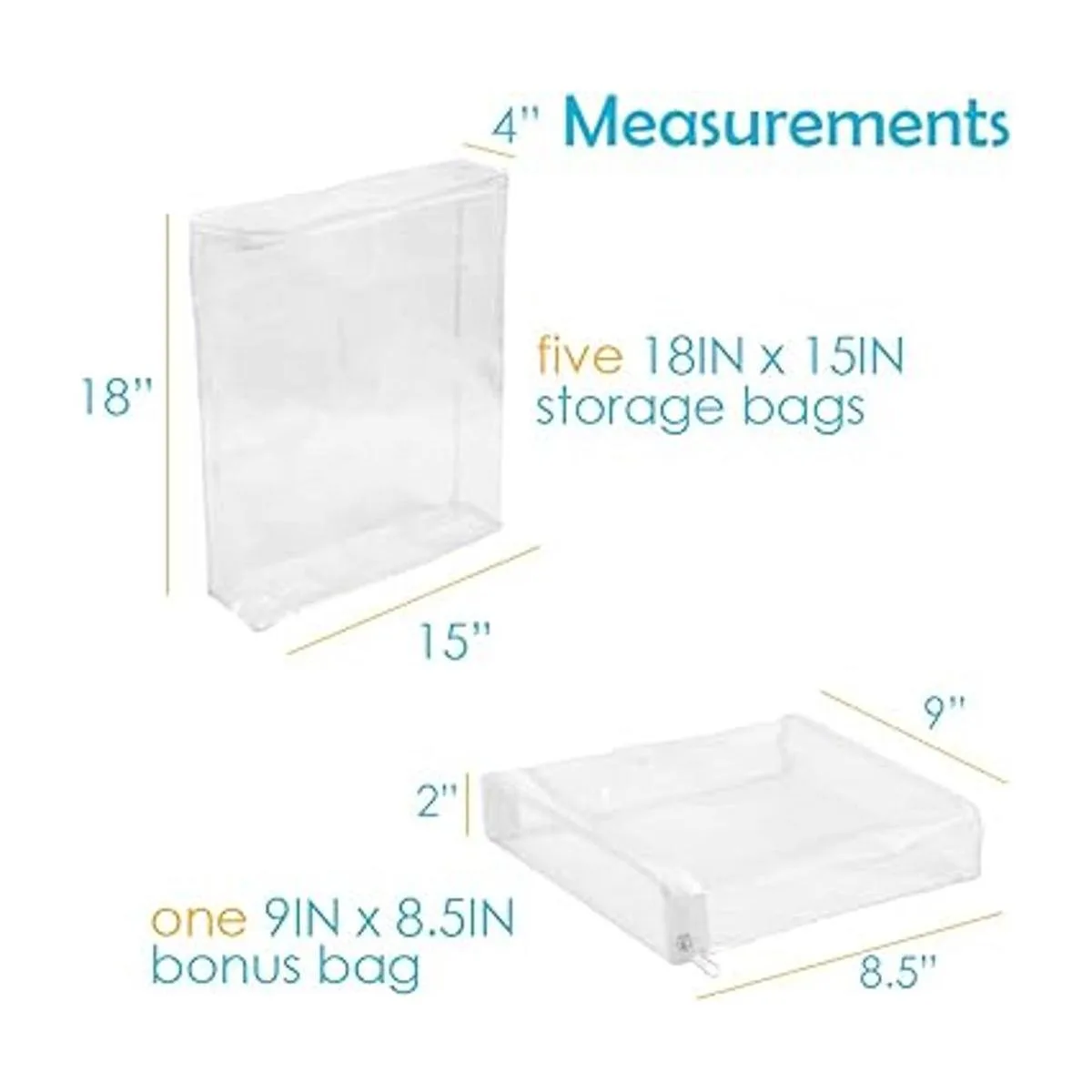 Houseables Bolsas de almacenamiento de plástico funda con_2