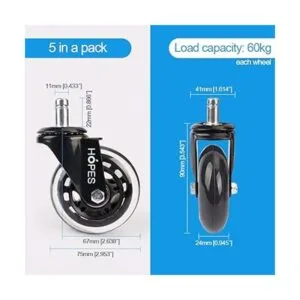 Ruedas giratorias para silla de oficina juego de 5_4
