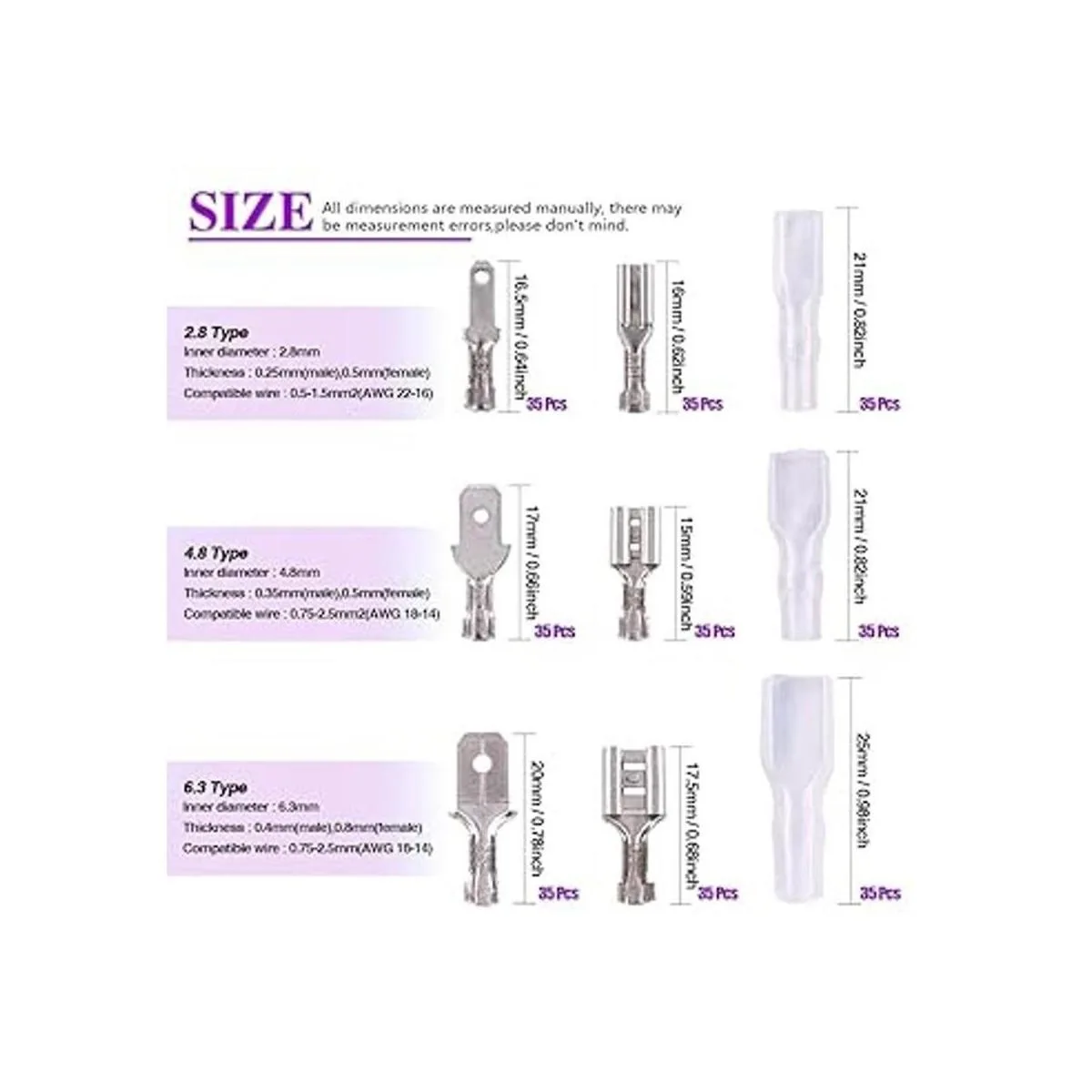 Swpeet Juego de 315 conectores rápidos macho y hembra_2