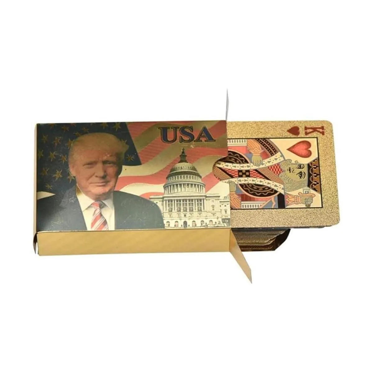 SW Cartas de Donald Trump con revestimiento dorado para_5