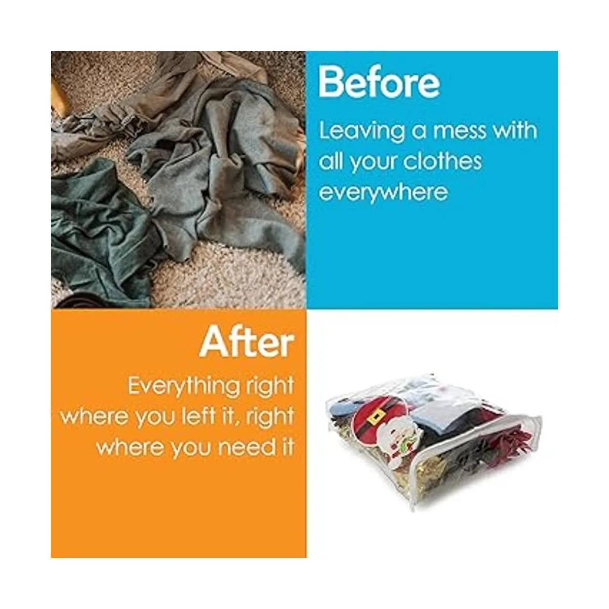 Houseables Bolsas de almacenamiento de plástico funda con_7