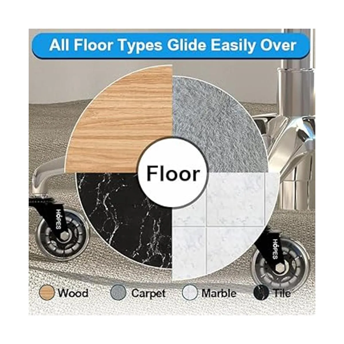 Ruedas giratorias para silla de oficina juego de 5_6