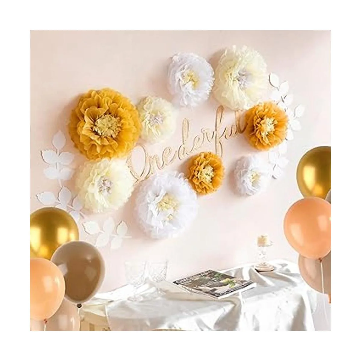 Fonder Mols Papel de seda de flores de crisanto hojas de_7