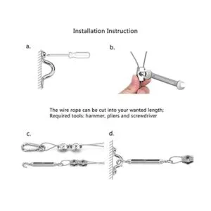 Litcher Kit de suspensión de luces de globo cable guía de_4