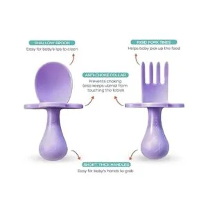 Grabease Baby and Toddler SelfFeeding Utensils Spoon and_4