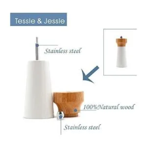 Tesse Jesse Jesse Juego de molinillos de sal y_3