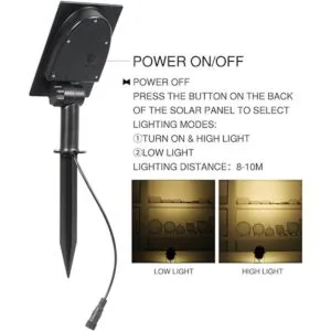 TSUNUS Focos solares para paisaje luz solar IP65_2