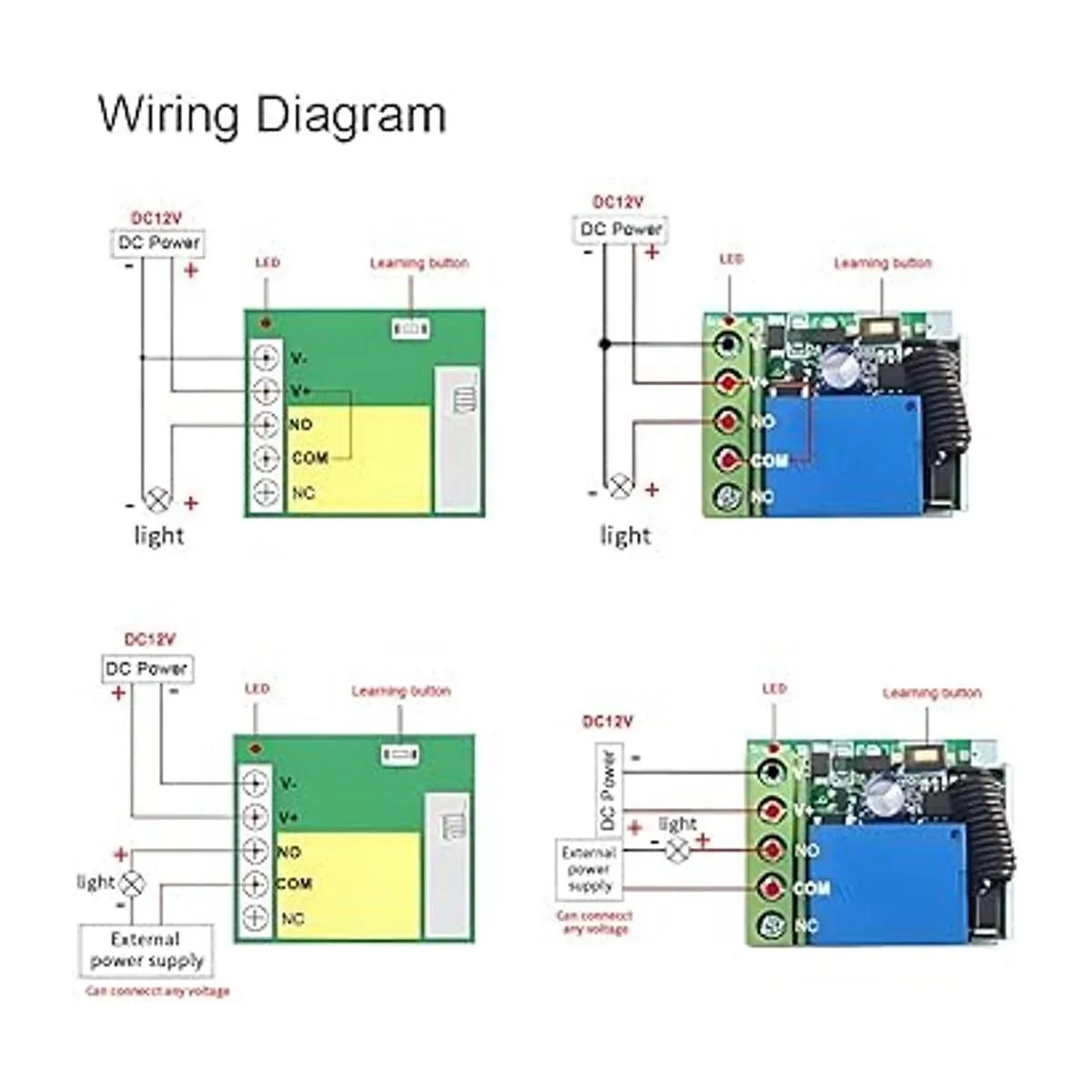 QIACHIP 433 Mhz Interruptor de Control Remoto Inalámbrico_3