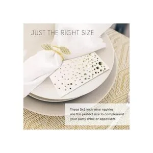 Elegantes servilletas doradas de 5 x 5 pulgadas paquete_2