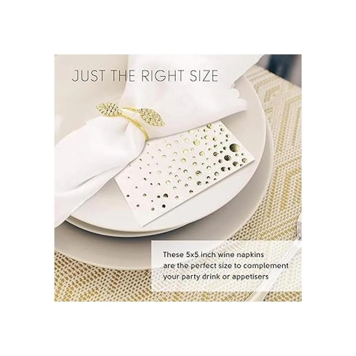 Elegantes servilletas doradas de 5 x 5 pulgadas paquete_2