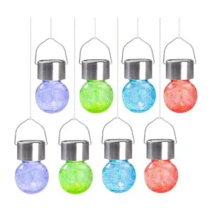 GIGALUMI Paquete de 8 luces solares colgantes luces de_2