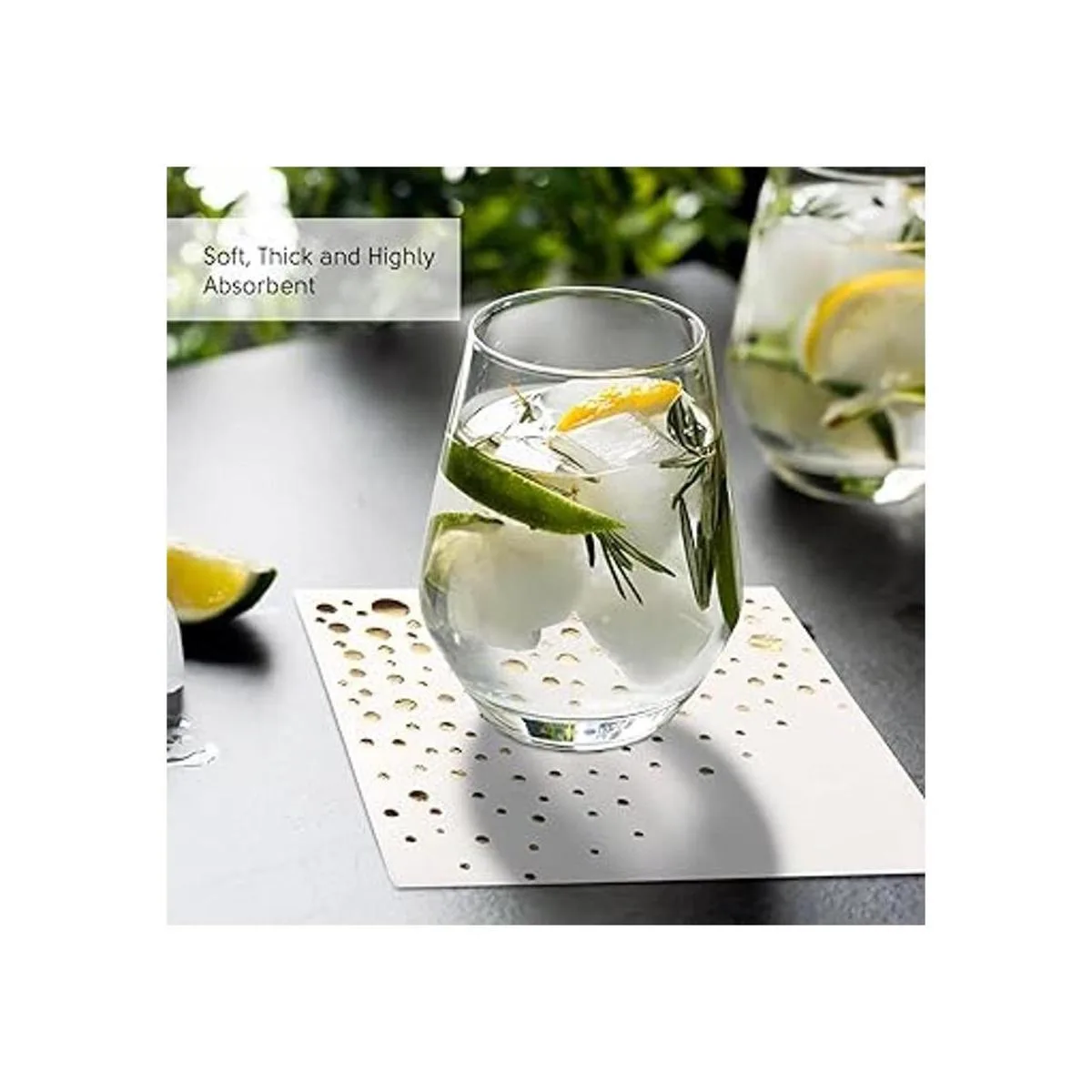 Elegantes servilletas doradas de 5 x 5 pulgadas paquete_4