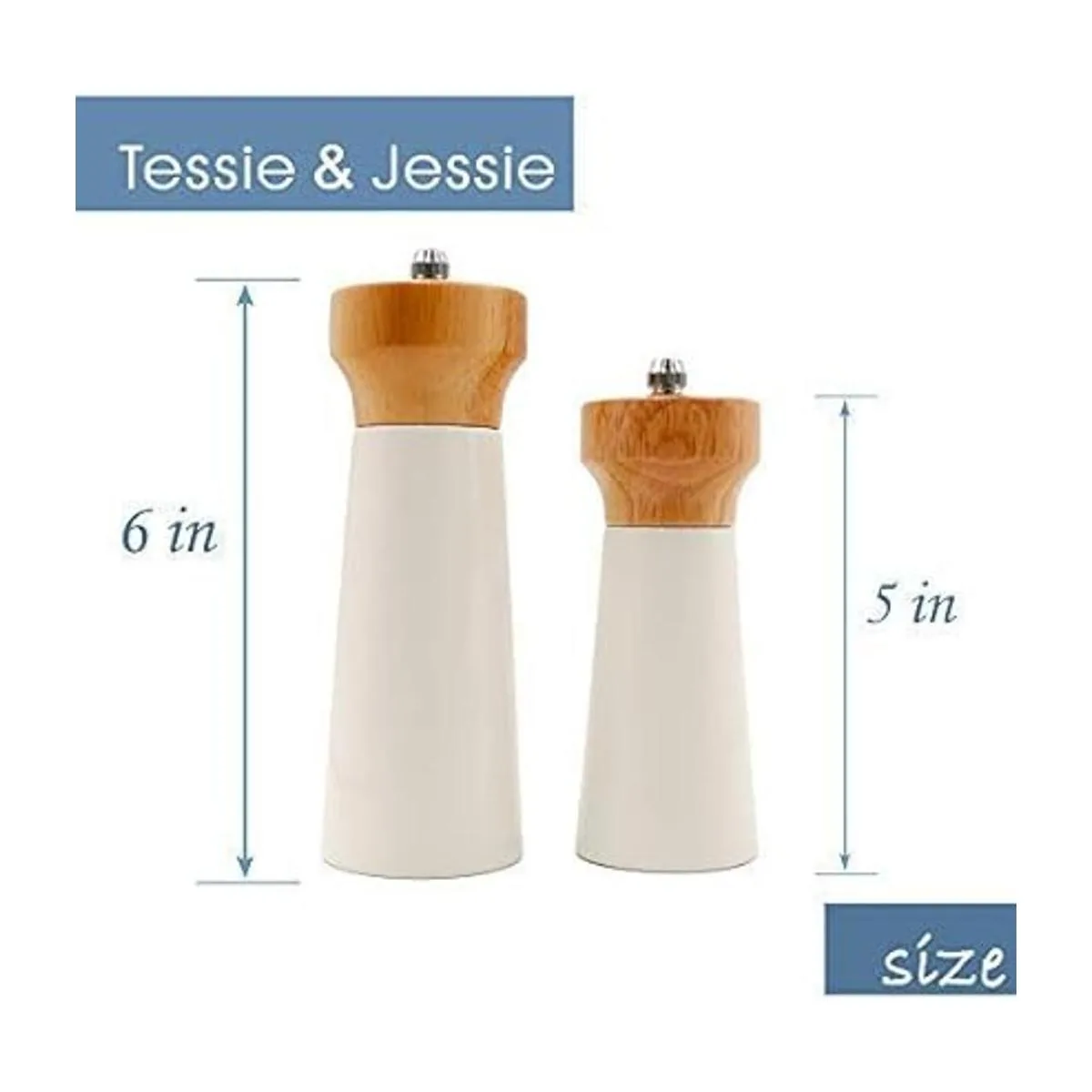 Tesse Jesse Jesse Juego de molinillos de sal y_2