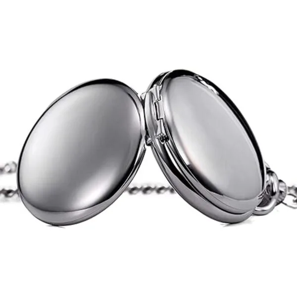 TREEWETO Reloj de bolsillo liso doble serie esqueleto_4
