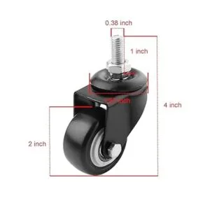 Abuff M10 Paquete de 4 ruedas giratorias resistentes de 2_3