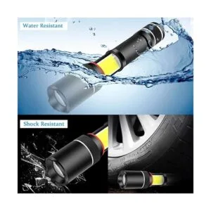 Linterna LED XML T6 5000 Lux COB con zoom y base magnética_3