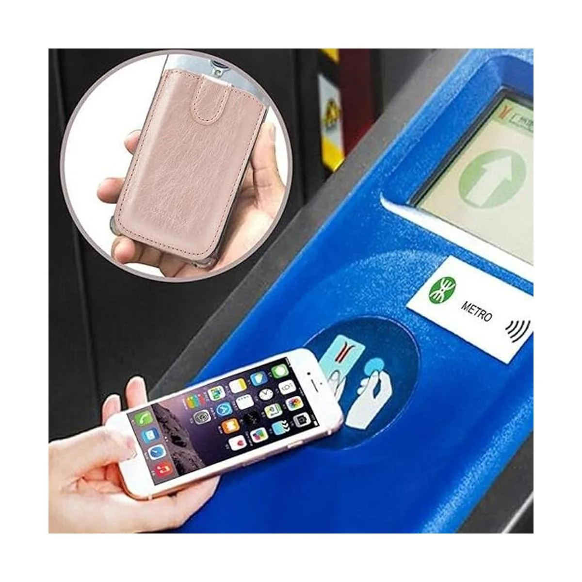 Soporte para tarjetas de teléfono funda de bloqueo RFID_5