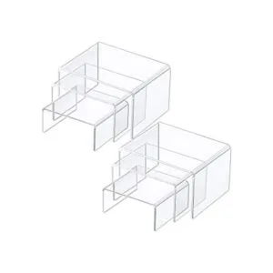 Chuangdi Juego de 2 estantes de acrílico transparente_1
