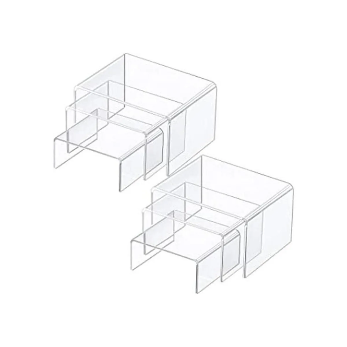 Chuangdi Juego de 2 estantes de acrílico transparente_1