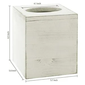 MyGift Soporte para caja de pañuelos de madera blanca_5